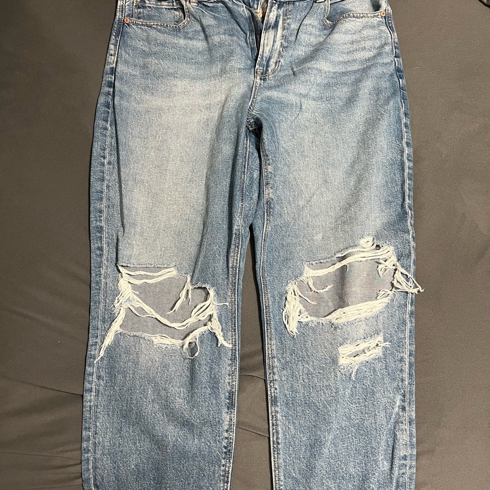 Distressed Blue Jeans